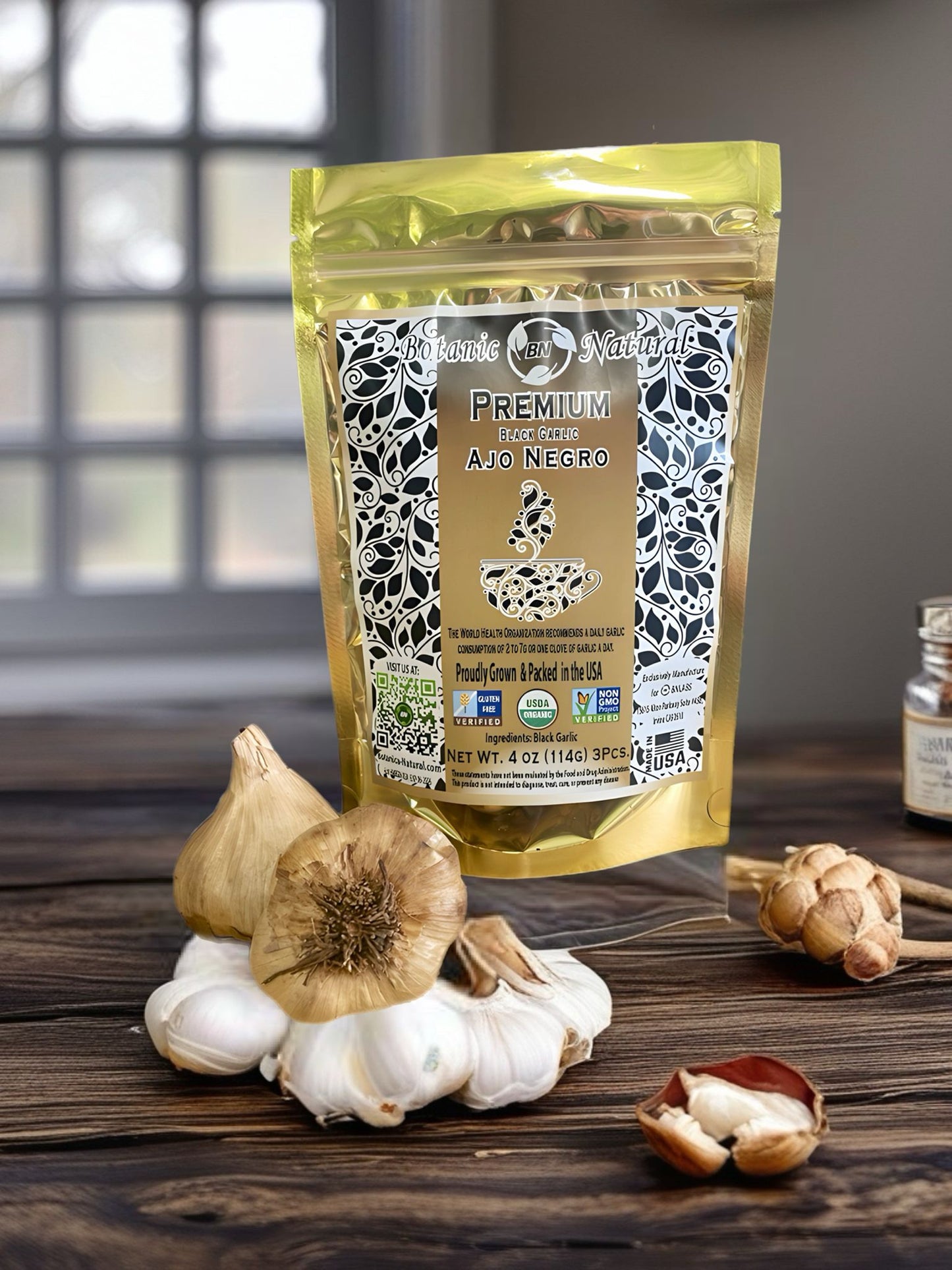 BLACK GARLIC 3 Pcs 4oz (112g) - AJO NEGRO 3 Pcs 4oz (112g)