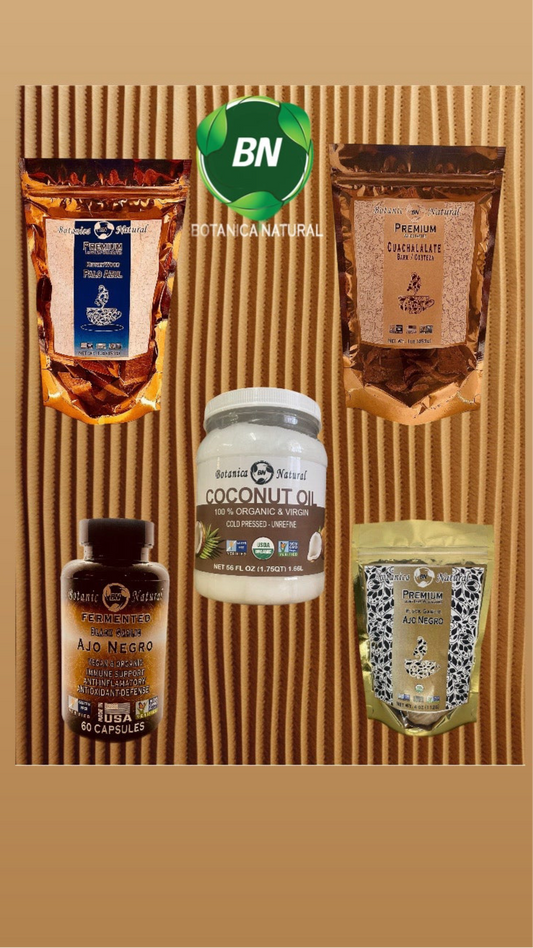 BN SUMMER WELLNESS  COCONUT OIL-3PCS BLACK GARLIC- BLACK GARLIC CAPSULE-PALO AZUL-CUACHALALATE