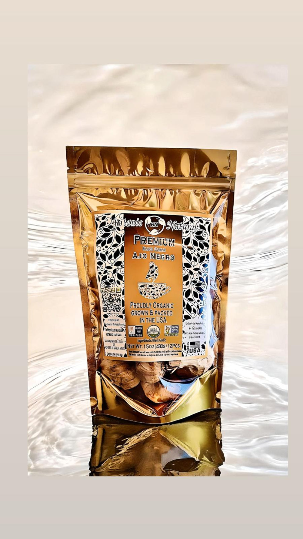 BN BLACK GARLIC 12 Pcs 15 oz (430 g) - AJO NEGRO  12 Pcs 15oz (430g)