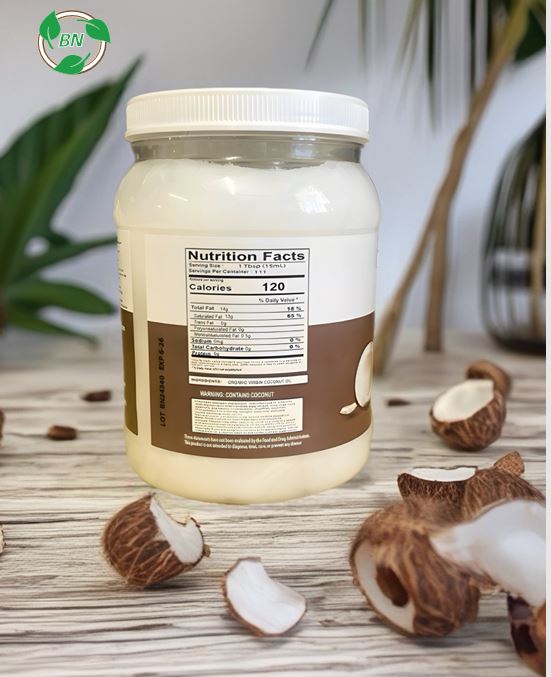 BN COCONUT OIL 100% ORGANIC  & VIRGEN COLD PRESSED -UNREFINE USDA CERTIFIDE 56 FL OZ
